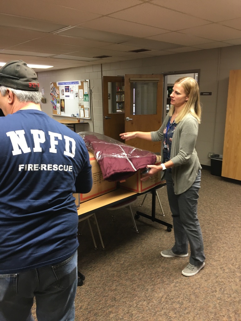 Big THANK YOU to the North Platte Professional Firefighters Local 831 for including ESU 16 schools in Operation Warm! Our School Social Worker and School Counselors will be busy getting these coats out to kids!